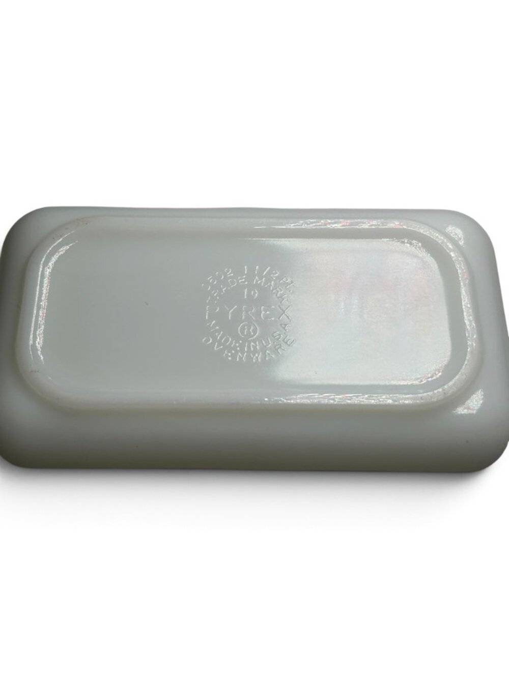 Pyrex 502 Butterprint 1.5-Pint Refrigerator Dish Base White Glass Light Blue - Picture 12 of 12